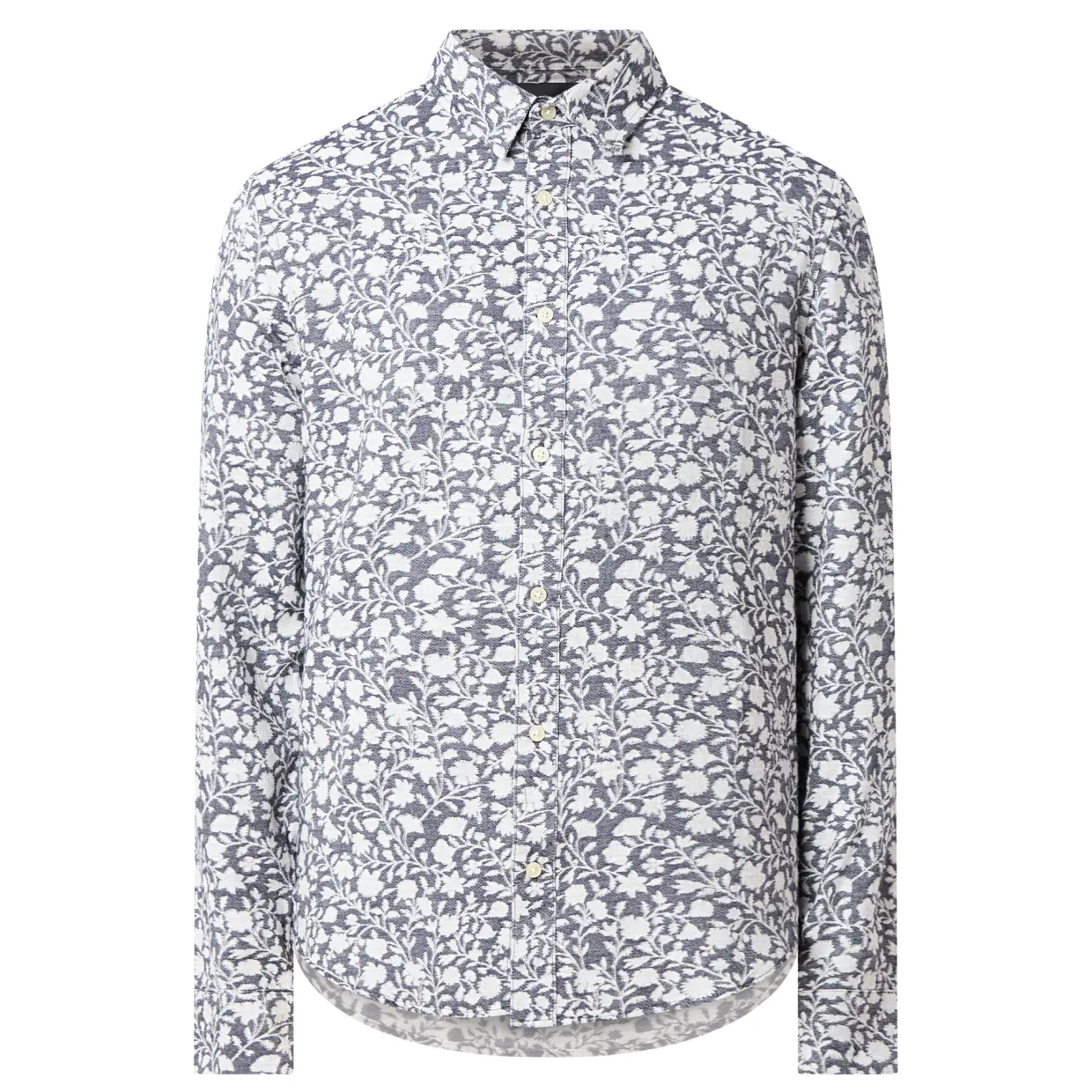 Floral Jacquard Single Cuff Shirt