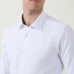 Floral Trim Single-Cuff Shirt
