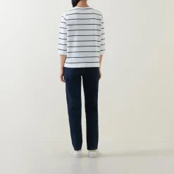 Flower Striped Long-Sleeved T-Shirt