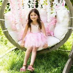 Flutter Butterfly Two-Piece Skirt & Wings Set Pink
