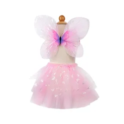 Flutter Butterfly Two-Piece Skirt & Wings Set Pink