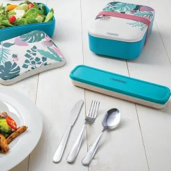 Four-Piece Stainless Steel Travel Cutlery Set Green