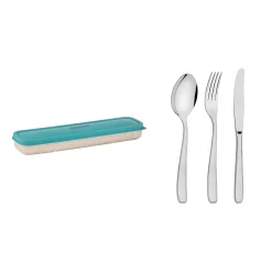 Four-Piece Stainless Steel Travel Cutlery Set Green