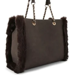 Frame Faux Fur Trim Tote Bag