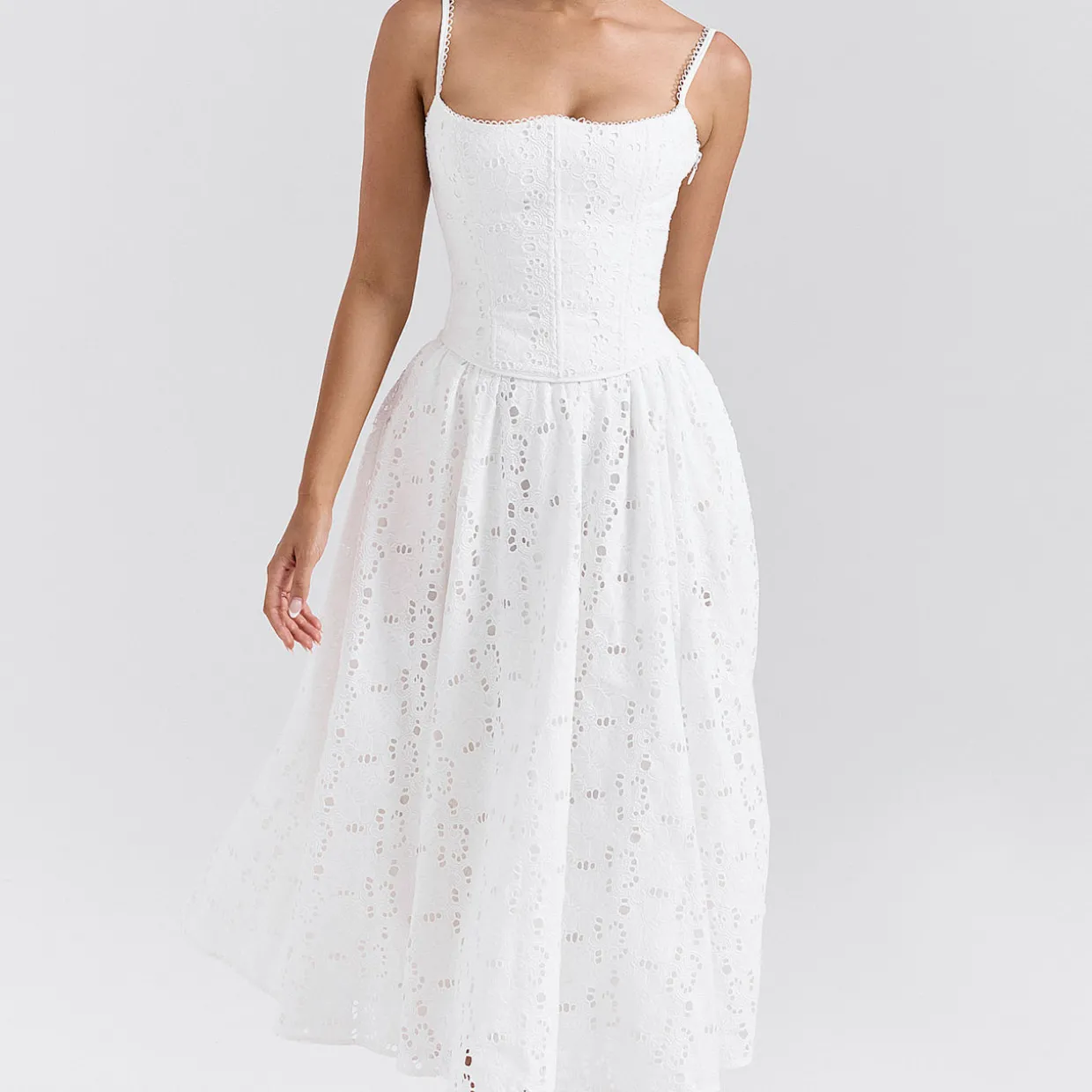 Francine Broderie Anglais Flared Skirt