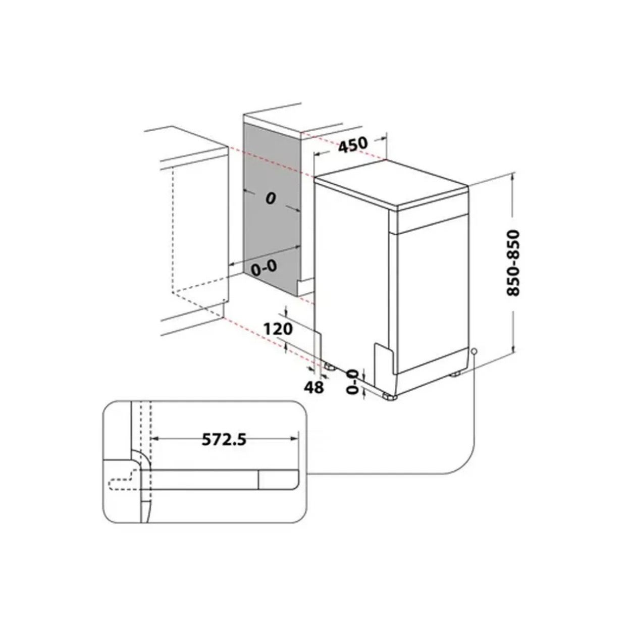 Freestanding 10 Place Slimline Dishwasher