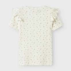 Frill-Sleeve Floral T-Shirt