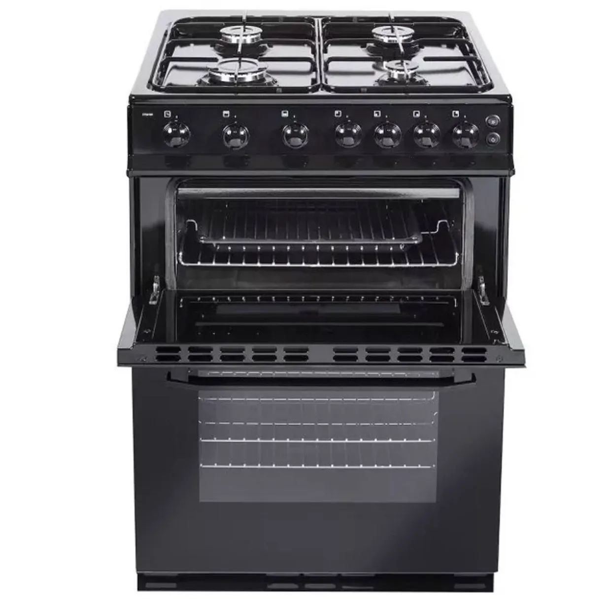FS 60cm Twin Cavity Natural Gas Cooker Black