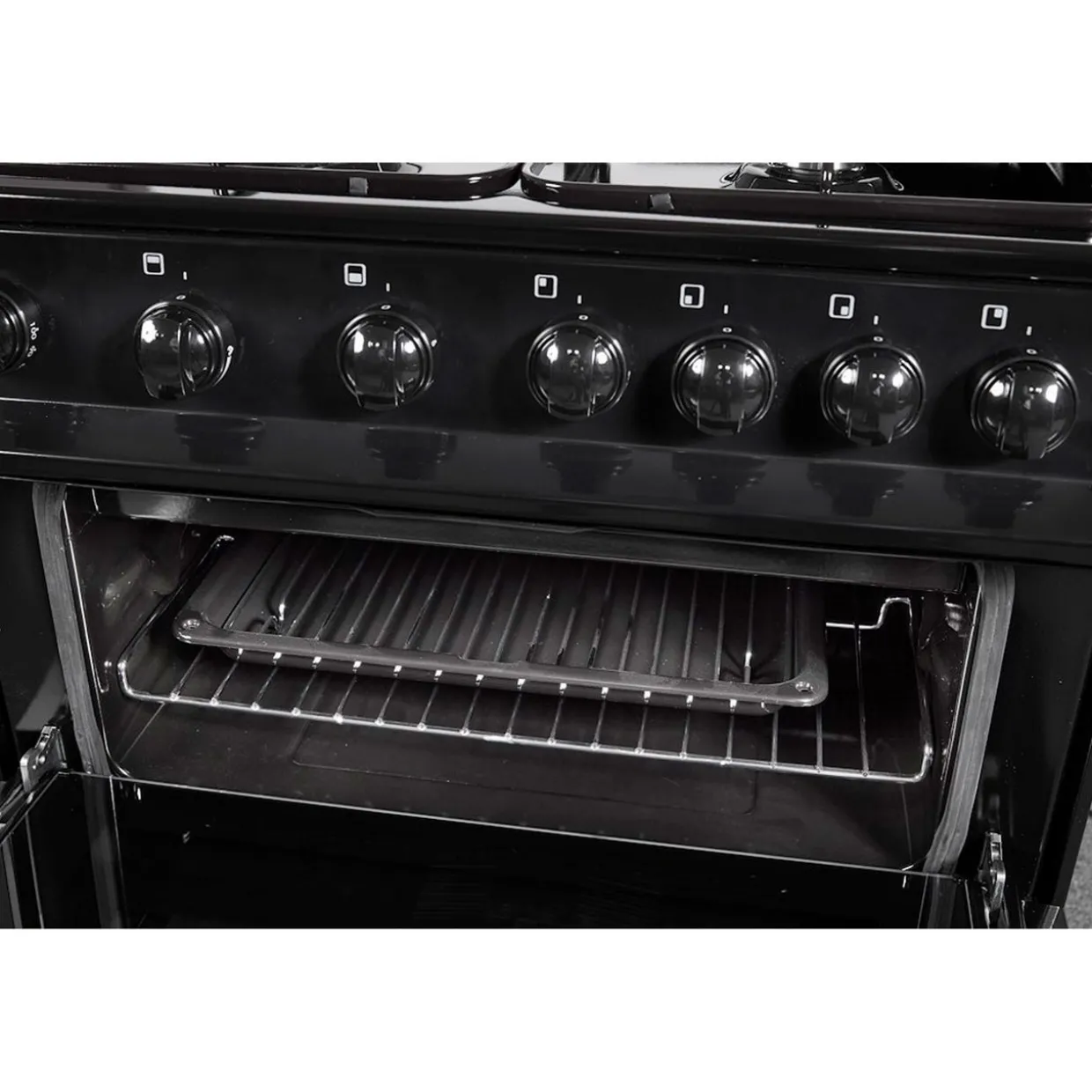 FS 60cm Twin Cavity Natural Gas Cooker Black