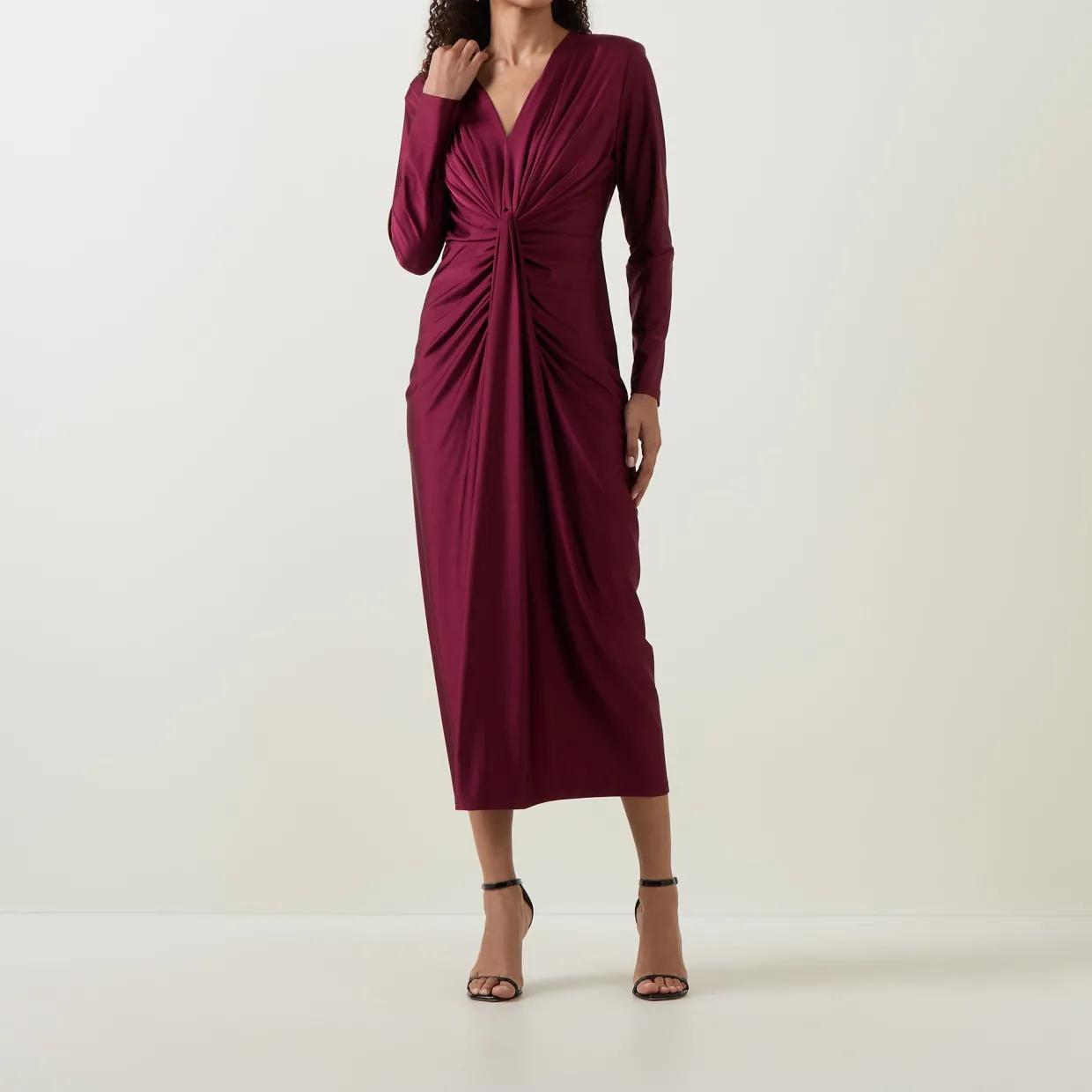 Gathered Draped Fitted Dress