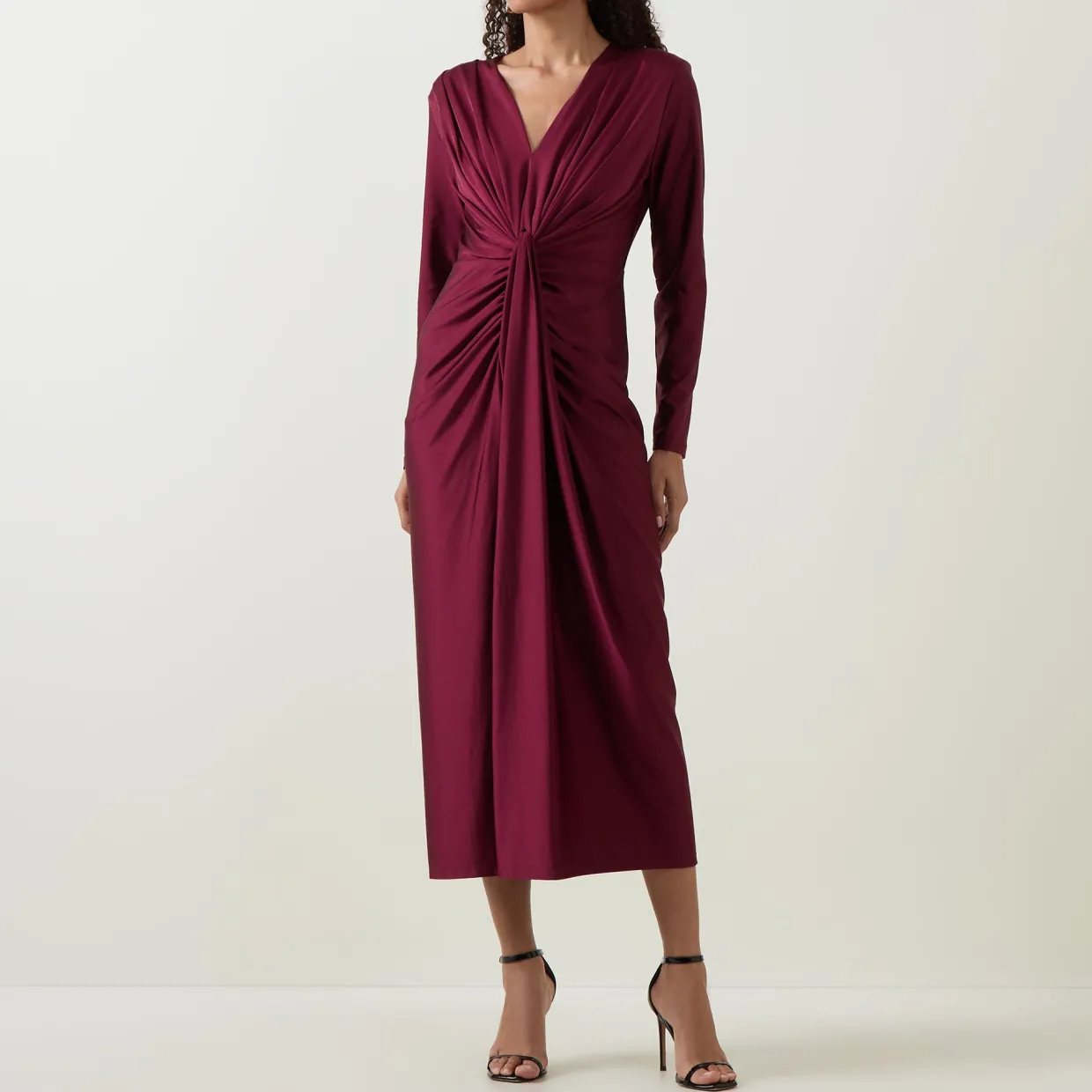 Gathered Draped Fitted Dress
