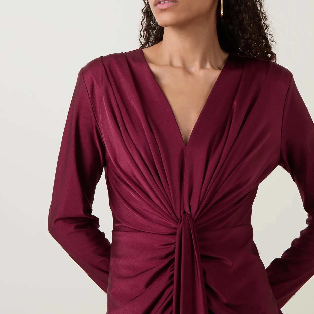 Gathered Draped Fitted Dress