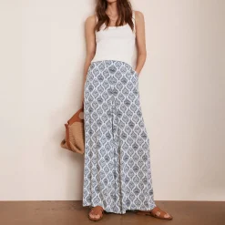 Geometric Tile Wide-Leg Trousers