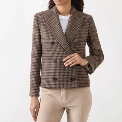 Gerusia Double-Breasted Check Blazer