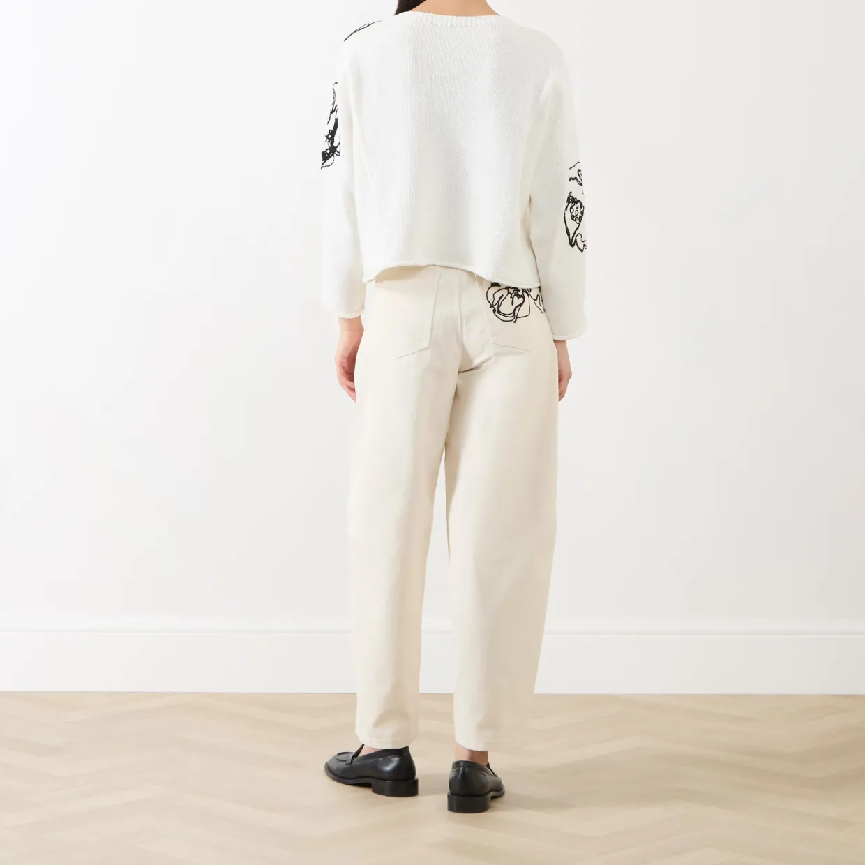 Ghiaia Flower Cropped Sweater