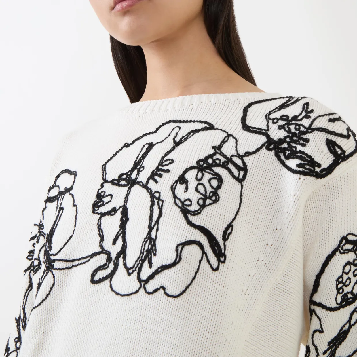 Ghiaia Flower Cropped Sweater