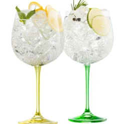 Gin & Tonic Set of Two Glasses - Lemon & Lime