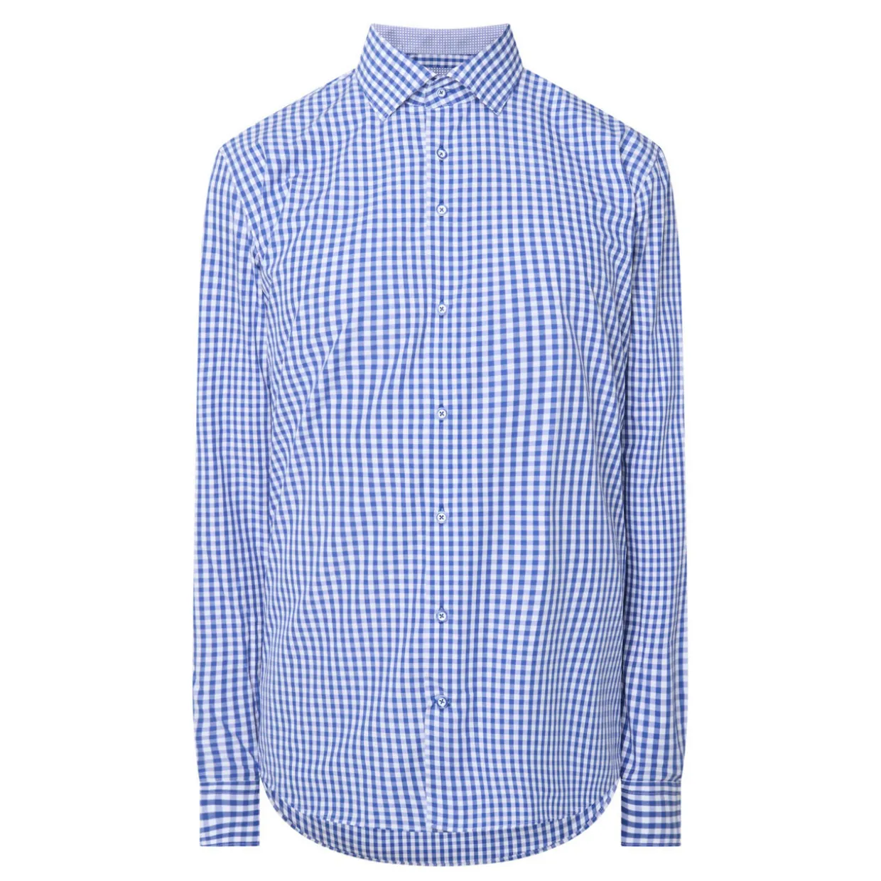 Gingham Check Single-Cuff Shirt