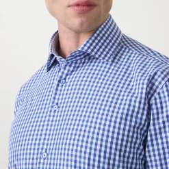 Gingham Check Single-Cuff Shirt