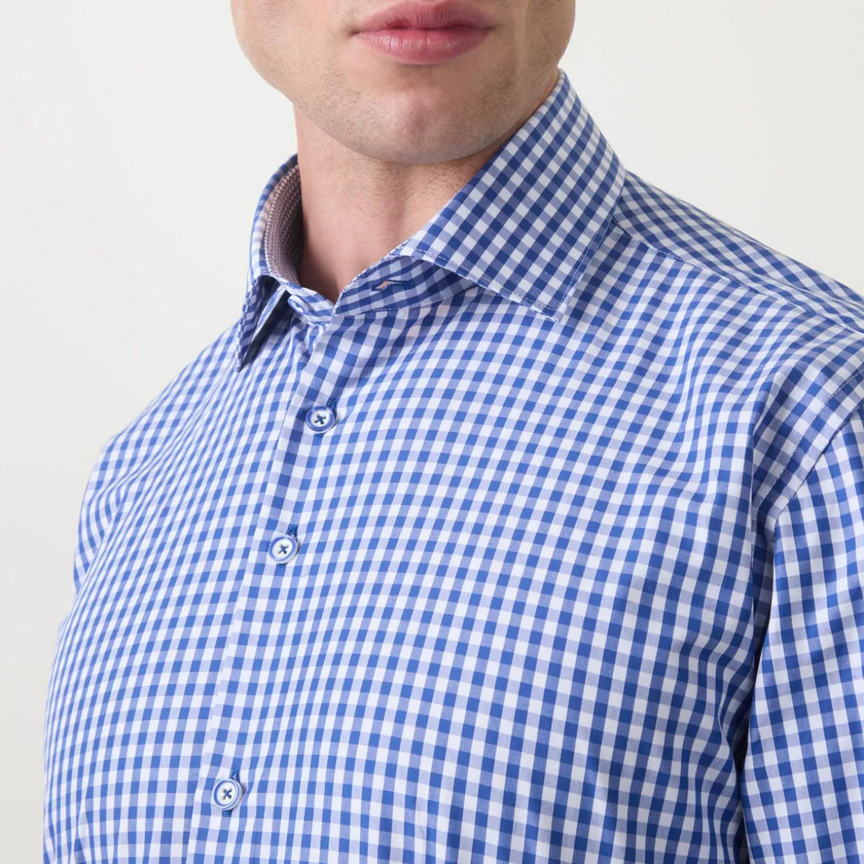 Gingham Check Single-Cuff Shirt