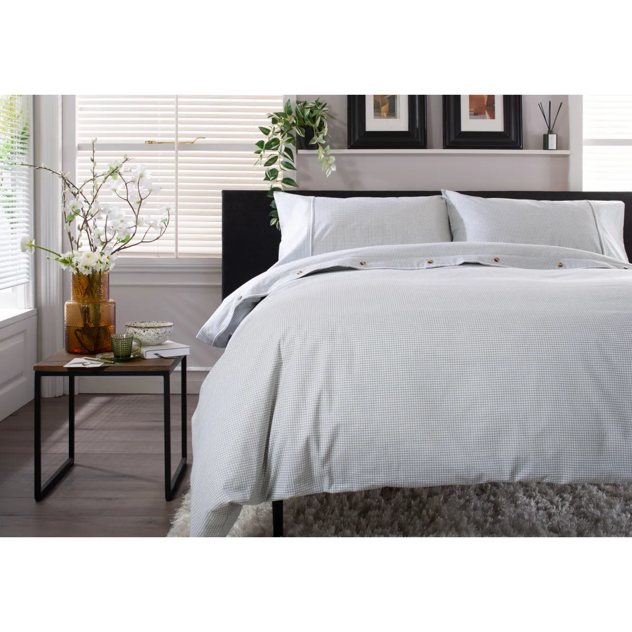 Gingham Duvet Set Green