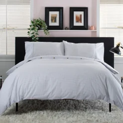 Gingham Duvet Set Grey/White
