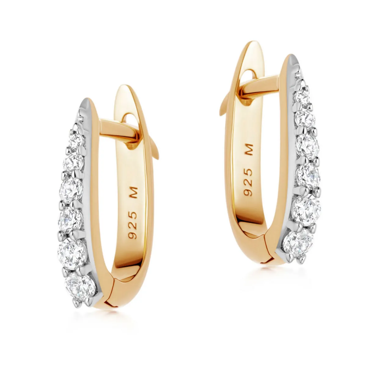 Gold Pave Claw Huggie Earrings