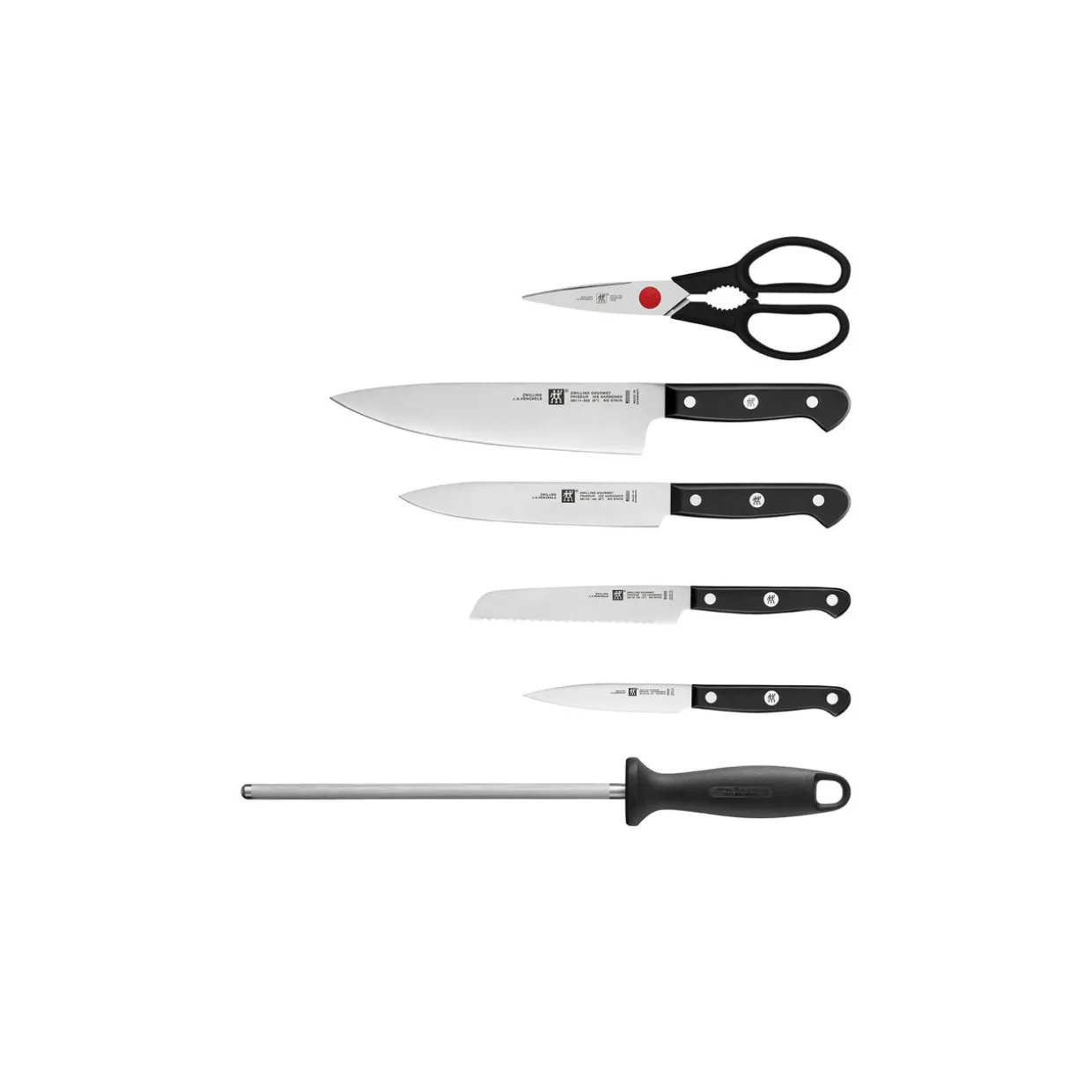 Gourmet 7 Piece Natural Bamboo Knife Block Set