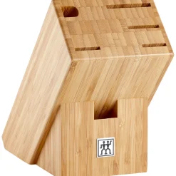 Gourmet 7 Piece Natural Bamboo Knife Block Set