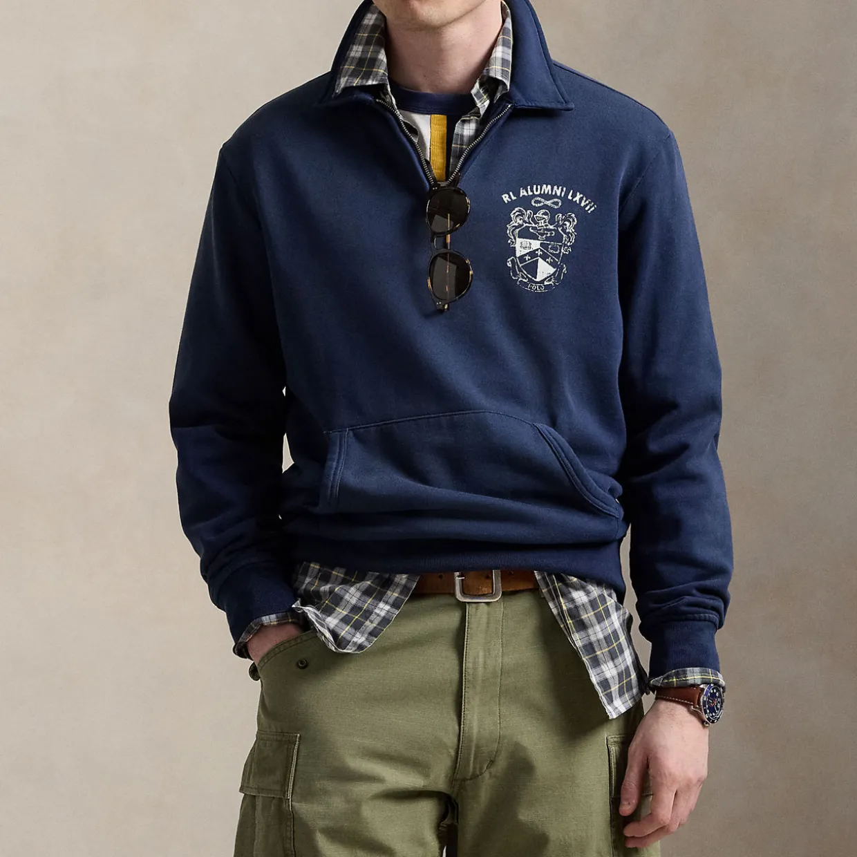 Graphic Quarter-Zip Fleece Sweatshirt