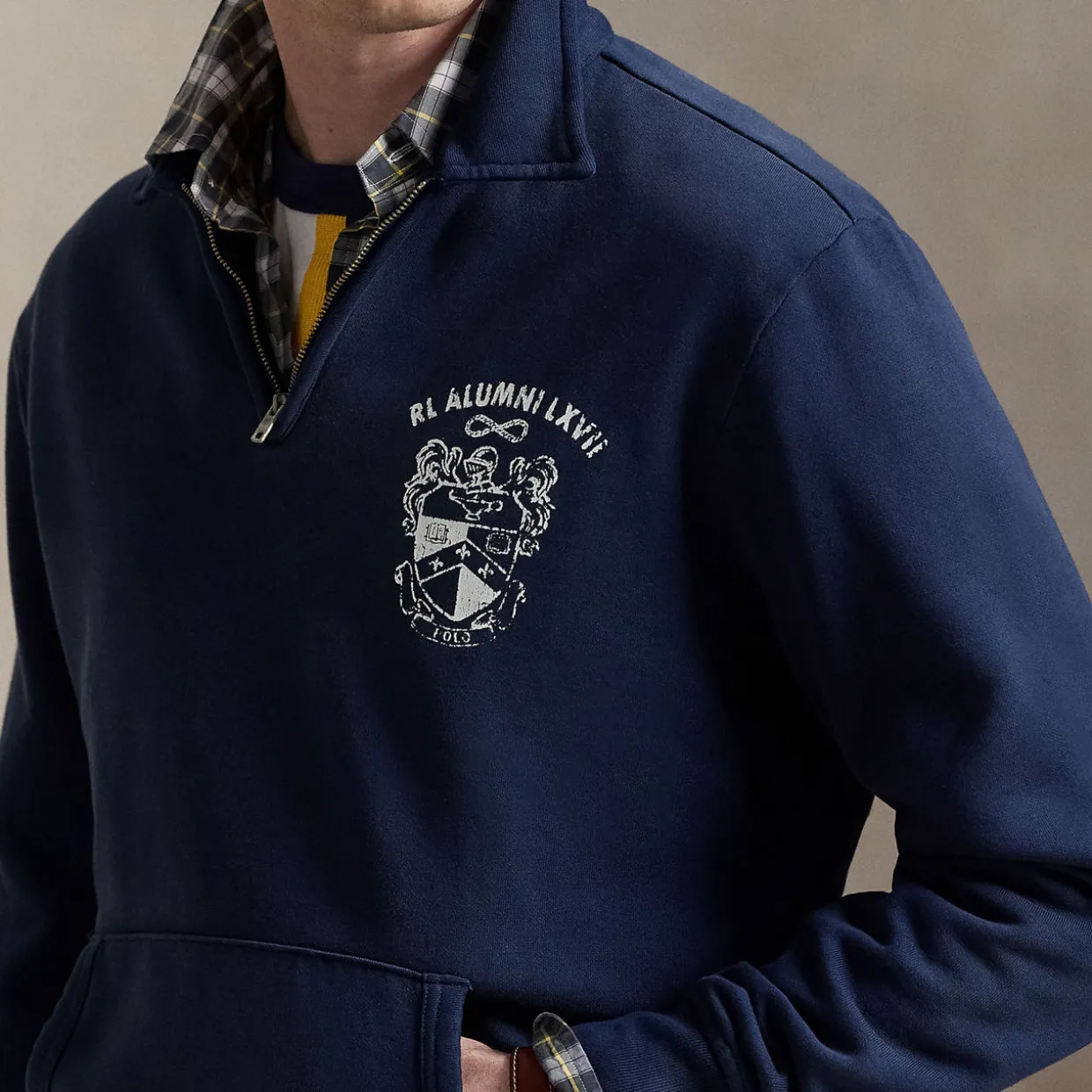 Graphic Quarter-Zip Fleece Sweatshirt