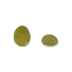 Green Jasper Disc Earring