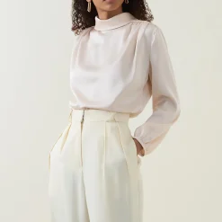 Gwyneth Blouson-Sleeve Blouse