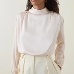 Gwyneth Blouson-Sleeve Blouse