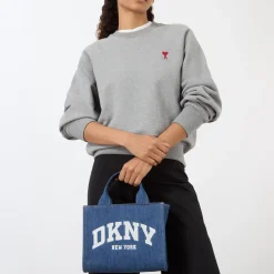 Hadlee Logo Denim Small Tote Bag
