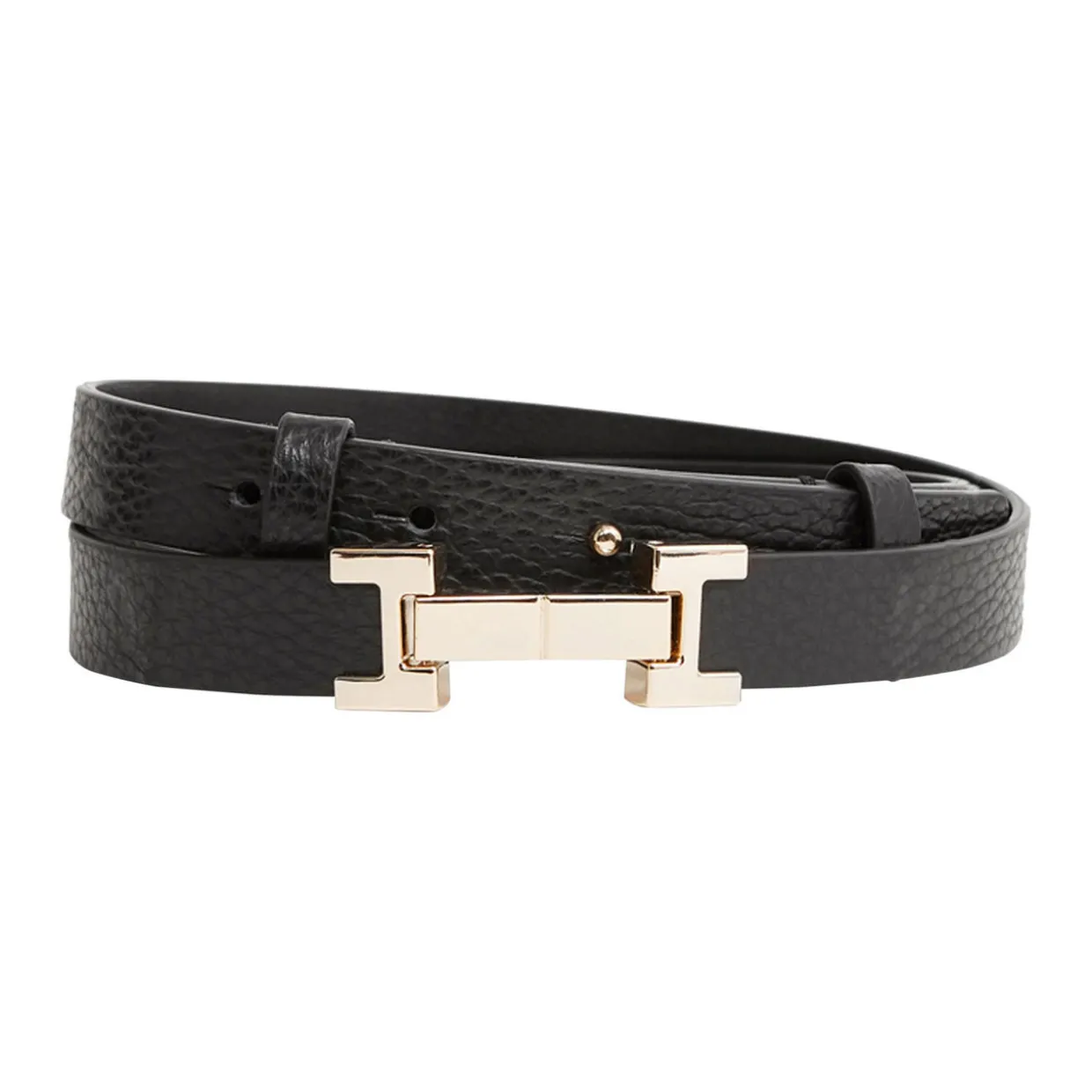 Hayley Textured Narrow Leather Belt