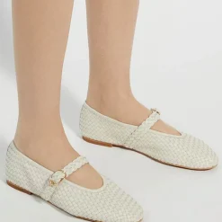 Headline Leather Woven Mary Jane Ballet Flats