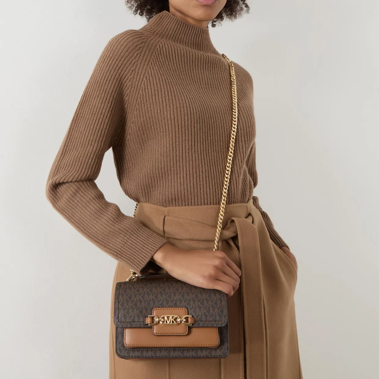 Heather Logo Canvas Shoulder Bag