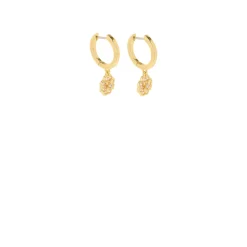 Heritage Bloom Huggies Drop Earrings