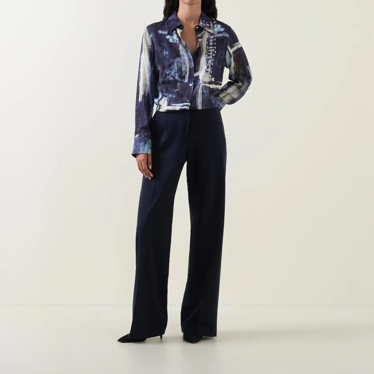 High-Rise Bootcut Trousers