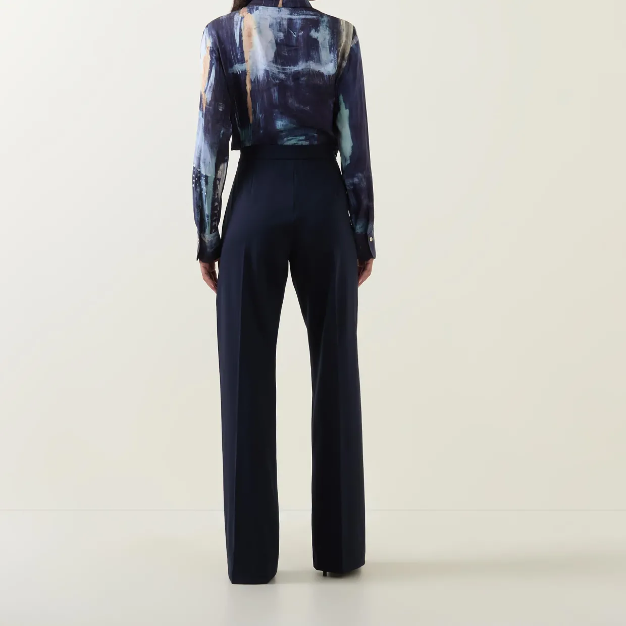High-Rise Bootcut Trousers