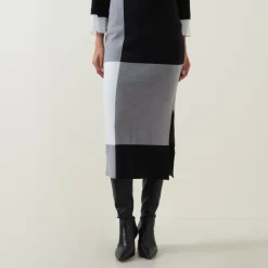 High-Rise Colour-Block Pencil Skirt