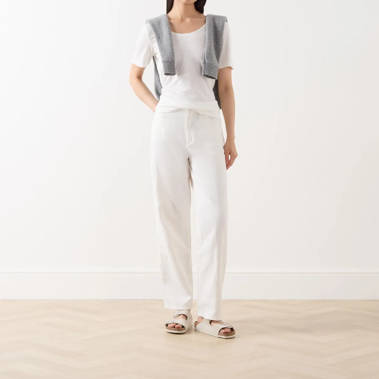 High-Rise Cropped Straight Leg Jeans
