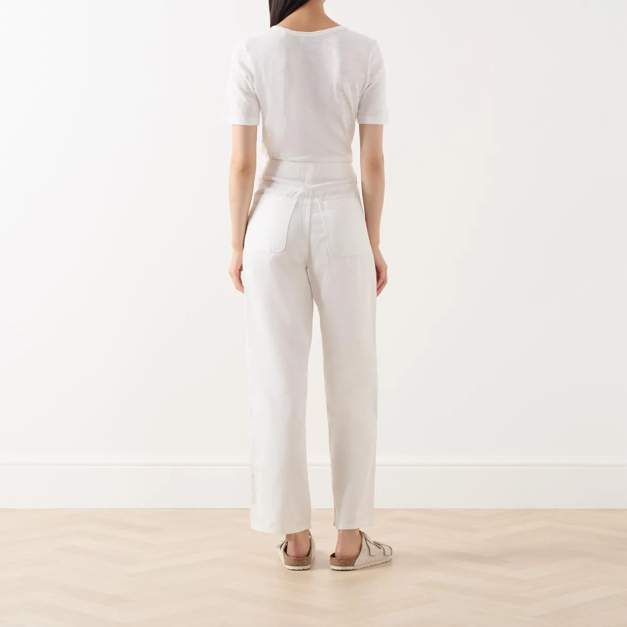 High-Rise Cropped Straight Leg Jeans