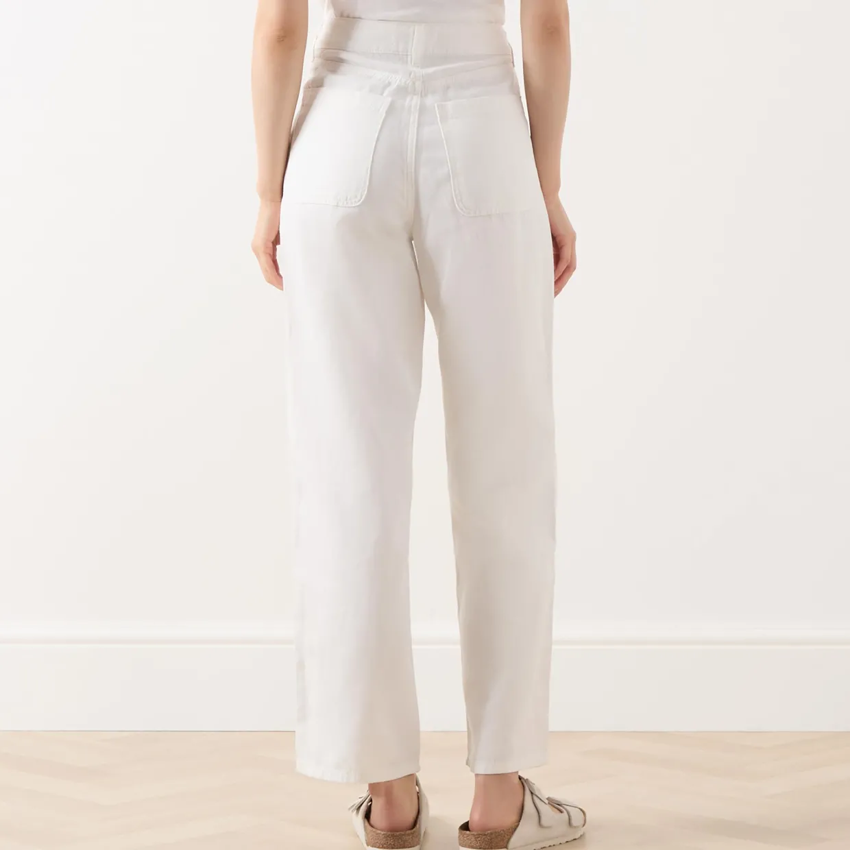 High-Rise Cropped Straight Leg Jeans