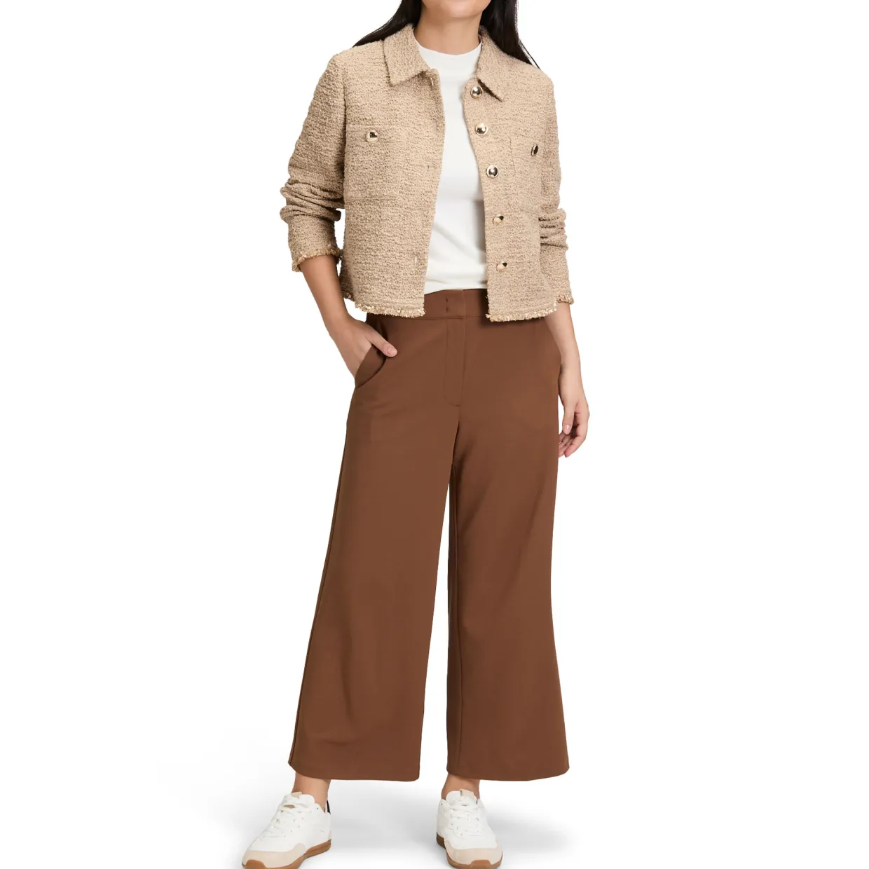 High-Rise Cropped Straight Leg Culottes