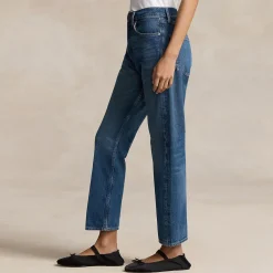 High-Rise Cropped Straight Leg Jeans