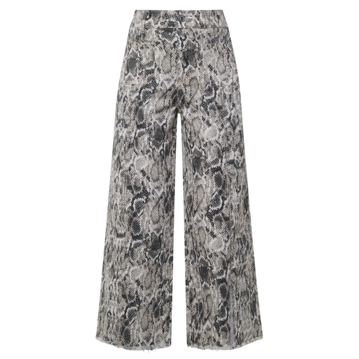 High-Rise Snake Cropped Jeans