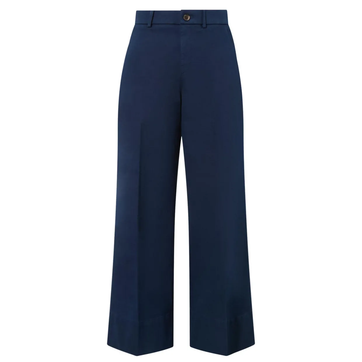 High-Rise Wide Leg Twill Trousers