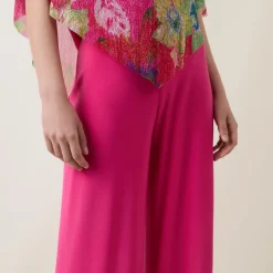 High-Waisted Knitted Wide-Leg Trousers
